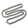 Non-Tarnish 201 Stainless Steel Byzantine Chain Necklaces NJEW-V0299-07-4