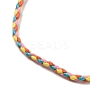 2MM Braided Round Polycotton Cord Necklace Making with Alloy Lobster Claws Clasps and Iron End Chains NJEW-Q031-01A-3