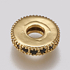 Brass Micro Pave Cubic Zirconia Bead Spacers LS-ZIRC-K074-11A-02G-2
