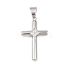 316 Surgical Stainless Steel & Clear Cubic Zirconia Pendants STAS-A137-03A-P-1