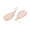 Natural Rose Quartz Teardrop Dangle Earrings EJEW-G331-01G-01-4
