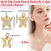 6Pcs Brass Micro Pave Cubic Zirconia Charms KK-BBC0016-80A-2