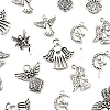 80Pcs Tibetan Style Alloy Moon with Fairy Pendants TIBEP-FA0001-RS-2