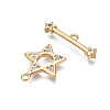 Brass Micro Pave Clear Cubic Zirconia Toggle Clasps LS-KK-Q278-011-NF-4