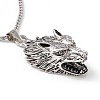 Alloy Wolf Pendant Necklace with 201 Stainless Steel Box Chains LS-NJEW-E016-06AS-4