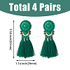 4 Pairs 4 Colors Polyester Tassel Dangle Stud Earrings EJEW-FI0002-41-2