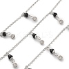 Handmade Brass Glass Beads & Rhinestone Chains CHC-L051-02P-1