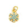Real 18K Gold Plated Rack Plating Brass Micro Pave Cubic Zirconia Pendants Charms KK-S396-01B-1