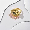 Evil Eye Alloy Adjustable Rings RJEW-A057-02G-1