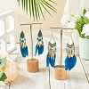 2 Pairs 2 Styles Feather Dangle Earrings EJEW-TA0001-48A-6