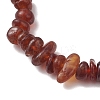 Natural Carnelian Round Charm Bracelets BJEW-JB13142-4