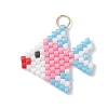 Glass Seed Beaded Fish Pendants PALLOY-MZ01219-2