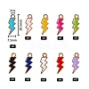 60Pcs 10 Colors Light Gold Plated Alloy Enamel Pendants sgENAM-SZ0001-33LG-5