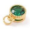 Real 18K Gold Plated Brass Inlaid Cubic Zirconia Charms ZIRC-L100-081G-01-4