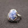 Oval Natural Blue Spot Jasper Adjustable Ring FIND-PW0021-05M-1
