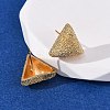 Brass Textured Stud Earrings EJEW-A143-02D-G-3