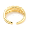 Rack Plating Brass Open Cuff Ring for Women RJEW-Z059-02G-01-3
