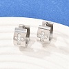 304 Stainless Steel Micro Pave Clear Cubic Zirconia Hoop Earrings EJEW-G457-03P-1