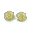 Baking Paint and Golden Metal Enlaced Glass Beads DGLA-T004-10C-2