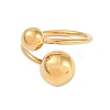 Ion Plating(IP) 304 Stainless Steel Round Open Cuff Ring for Women RJEW-C097-07G-2