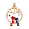 Brass Micro Pave Cubic Zirconia Pendants KK-E108-23G-01-1