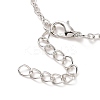 Glass Flat Round Pendant Necklace with Brass Chain LS-NJEW-A003-01E-4