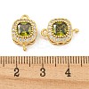 Brass Pave Cubic Zirconia Connector Charms KK-B096-05G-02-3