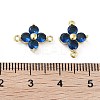 Rack Plating Brass Pave Cubic Zirconia Connector Charms KK-H474-20G-03-3