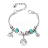 Alloy Snake Chain Charms Bracelets BJEW-JB11448-01-2