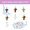 12Pcs 6 Style Natural & Synthetic Gemstone Pendants G-YS0001-12-3