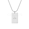 European Style 304 Stainless Steel Zodiac Pendant Necklaces for Women NF9603-7-1