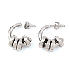 304 Stainless Steel C-Shaped Stud Earrings EJEW-K268-78P-4
