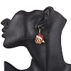 304 Stainless Steel Glass Christmas Theme Dangle Earrings EJEW-MZ00527-05-2