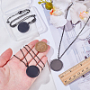 3Pcs Stainless Steel Rotatable Blank Flat Round Pendant Necklaces for Women Men NJEW-SC0001-81-3