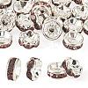 30Pcs 2 Colors Brass Rhinestone Spacer Beads RB-TA0001-29D-1