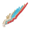 Glass Seed Beaded Tassels Pendants PALLOY-MZ00659-01-4