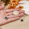 2Pcs Heart Brass Cubic Zirconia Charms Ceiling Fan Pull Chain Extenders HJEW-LP00061-1