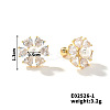 Summer Countryside Style Copper Zirconia Stud Earrings for Women QN0199-3-1