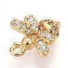 Brass Micro Pave Clear Cubic Zirconia Pendants KK-T075-19G-02-2