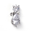 Brass Micro Pave Cubic Zirconia Kitten Links Connectors X-ZIRC-G157-50P-1