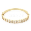 Brass Micro Pave Clear Cubic Zirconia Hinged Bangles for Women BJEW-K274-09G-4