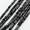 Natural Snowflake Obsidian Bead Strands G-A129-3mm-12-1