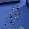Natural Gemstone Dangle Stud Earring EJEW-JE04122-5