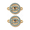 Brass Micro Pave Synthetic Turquoise Connector Charms GG-CBAE681-19G-1