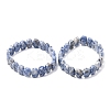 Natural Blue Spot Jasper Faceted Beaded Stretch Bracelets for Women BJEW-K251-07M-4