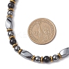 Round Natural Obsidian & Twist Synthetic Non-Magnetic Hematite Beaded Necklaces NJEW-JN05728-02-3