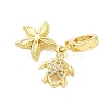 Brass Micro Pave Clear Cubic Zirconia Pendants KK-A263-01A-G-2