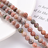Round Natural Maible and Sesame Jasper/Kiwi Jasper Beads Strands G-S170-8mm-4