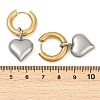 304 Stainless Steel Two Tone Heart Hoop Earrings LS-EJEW-Z097-02GP-01-3