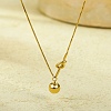 304 Stainless Steel Round Ball Knot Pendant Necklaces for Women NJEW-U031-05G-2